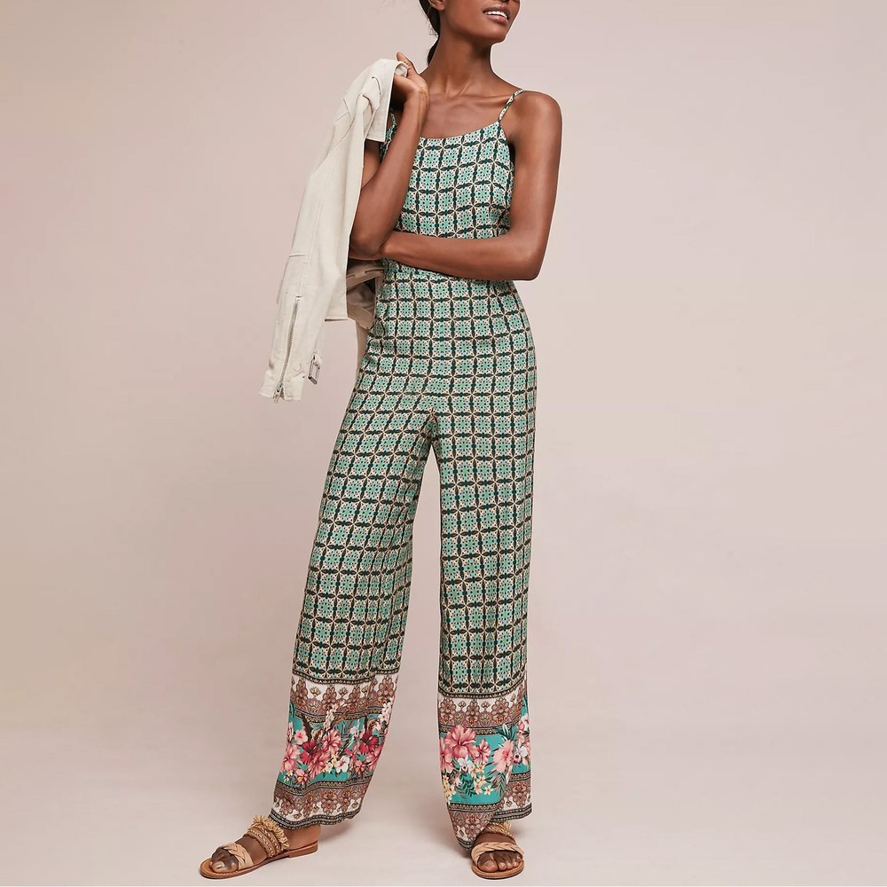 Farm Rio Honolulu Jumpsuit Womens XS Boho Floral Lightweight Resortwear
